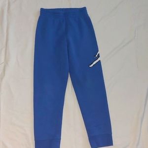 Jordan cotton boys blue pants white black emblem size 6-7 yr stretch waist